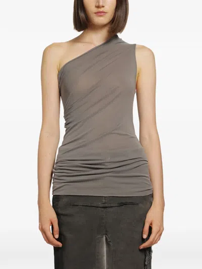 Rick Owens Tower Athena One-shoulder Top In Gray