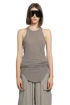 Rick Owens Tower Basic Rib Tank In Gray