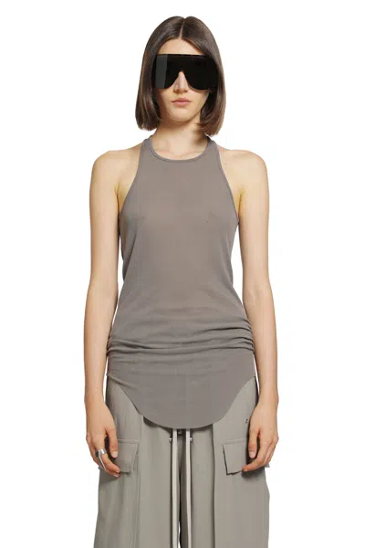 Rick Owens Tower Basic Rib Tank In Gray