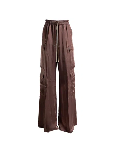 Rick Owens Tower Belas Drawstring-waist Cargo Pants In Brown
