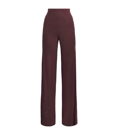 Rick Owens Tower Bias Trousers In Burgundy