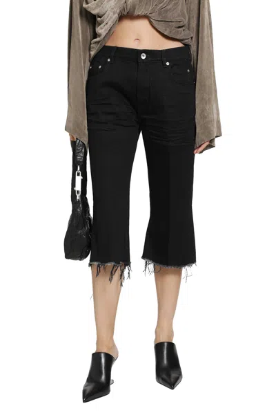 Rick Owens Tower Bolan Cutoffs In Black