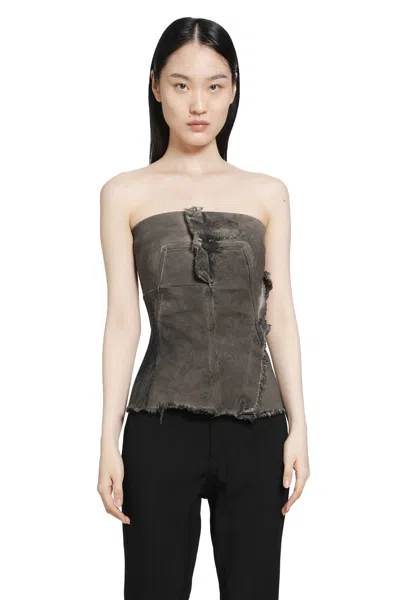 Rick Owens Tower Bustier Top In Grey