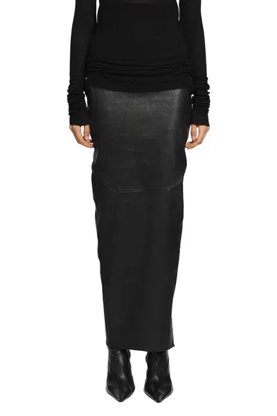 Rick Owens Tower Dirt Pillar Skirt In Black