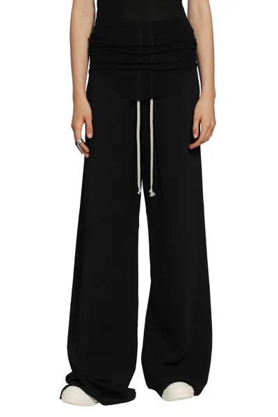Rick Owens Black Drawstring Bias Cupro Pants