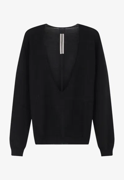 Rick Owens Tower Extreme Wool Sweater In Black
