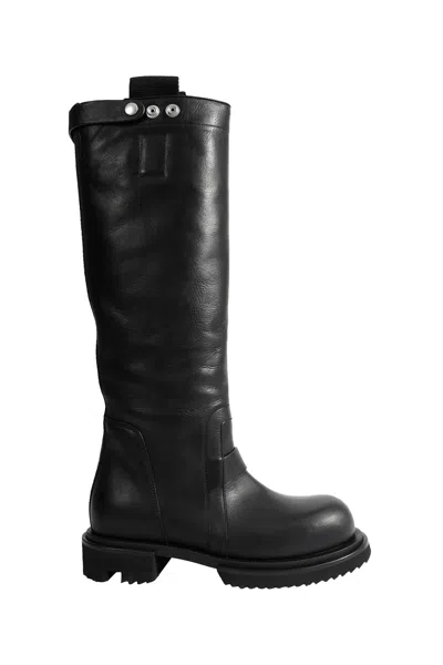 Rick Owens Tower Knee Pull On Gabe Boots In Black