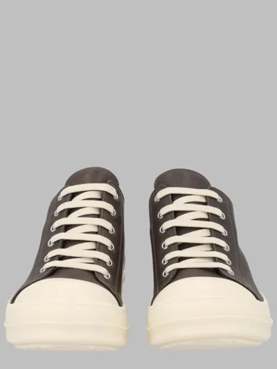 Rick Owens Tower Low Leather Sneaker In Brown