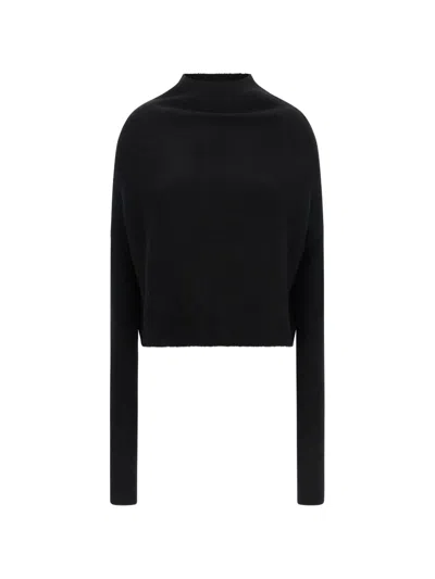 Rick Owens Crater Cropped Sweater Long Sleeves Ribbed In Multi