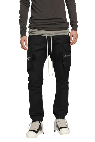 Rick Owens Tower Mastodon Cargo Drawstring Pants In Black