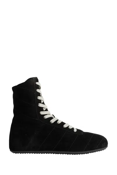 Rick Owens Tower Quilted Minimal High Sneaks In Black