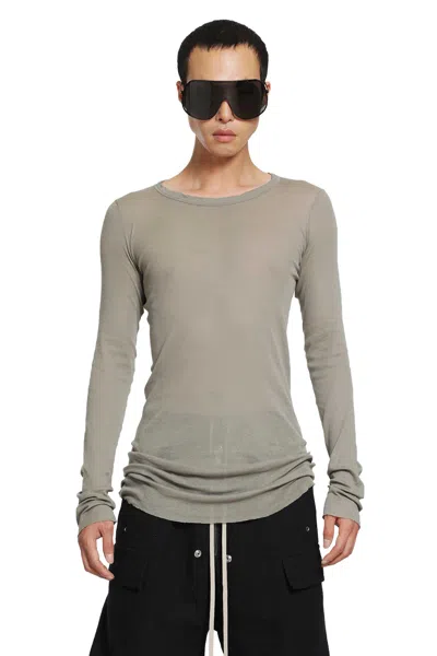Rick Owens Tower Rib Ls T In Gray