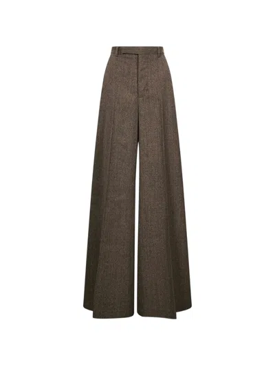 Rick Owens Tower Wide-tailored Pants In Brown