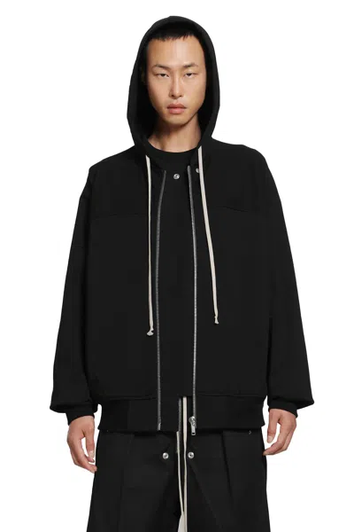 Rick Owens Tower Windbreaker In Heavy Jersey In Black