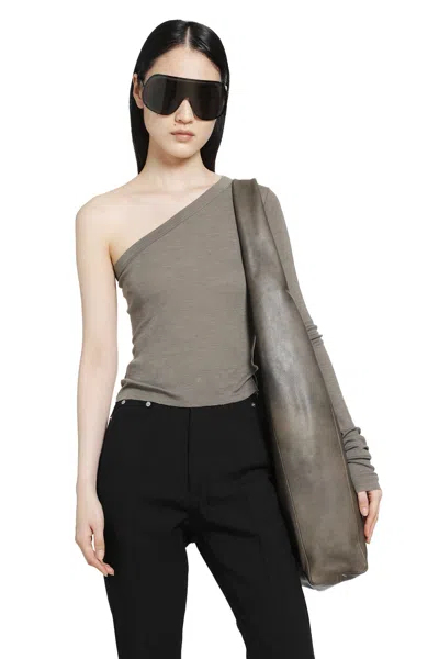 Rick Owens Ziggy One-shoulder Top In Gray