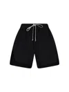 Rick Owens Elastic Waistband Swim Trunks In Black