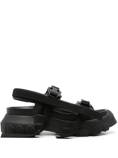 Rick Owens Tractor Chunky Leather Sandals In 黑色