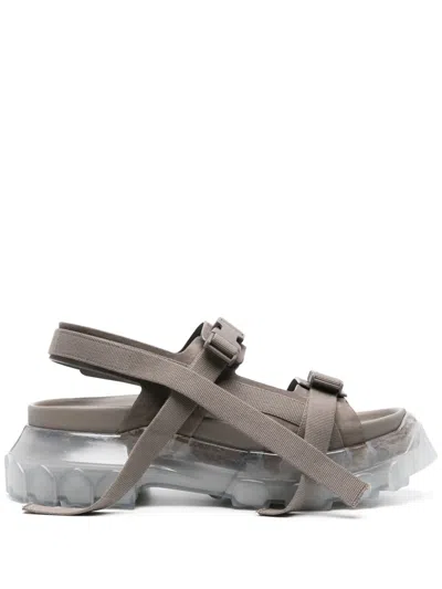 Rick Owens Tractor Chunky Leather Sandals In Beige