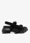 Rick Owens Tractor Sandal In Leather In Black