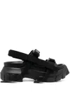 Rick Owens Tractor Sandal In Leather In Schwarz