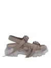 Rick Owens Suede Chunky Platform Sandals In Beige