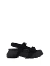 Rick Owens Tractor Sandal In Leather In Black/black