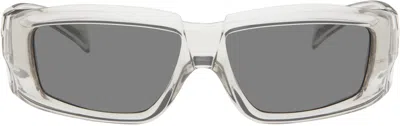 Rick Owens Transparent Hollywood Rick Sunglasses In 0109 Transparent/bla