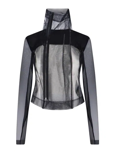 Rick Owens Classic Biker Long-sleeved Jacket In Black