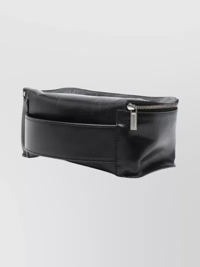 Rick Owens Travel Wallet With External Pocket And Handle In Black
