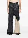Rick Owens Treated Frayed Trousers In Black
