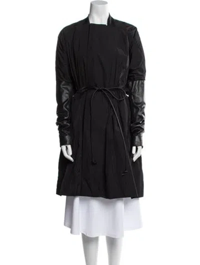 Pre-owned Rick Owens Trench Coat In Black