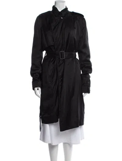 Pre-owned Rick Owens Trench Coat In Black