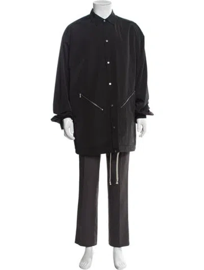 Pre-owned Rick Owens Trench Coat W/ Tags In Black