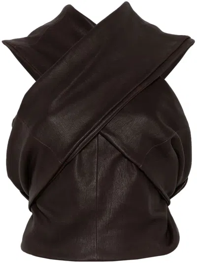 Rick Owens Triple Donut Top In Brown