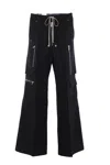 Rick Owens Wide-leg Trousers With High Waist And Utility Pockets In Black