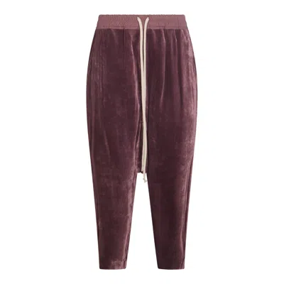 Rick Owens Drawstring Blend Trousers In Amethyst