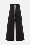 Rick Owens Dust Cotton Cargobelas In Black
