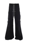 Rick Owens Black Concordians Cargobelas Cargo Pants In Black
