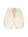 Rick Owens Wide-leg Cotton-blend Poplin Drawstring Shorts In White