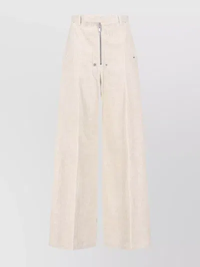 RICK OWENS TROUSERS WIDE-LEG BUTTON DETAIL