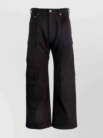 RICK OWENS TROUSERS WITH CARGO POCKETS AND WIDE LEG
