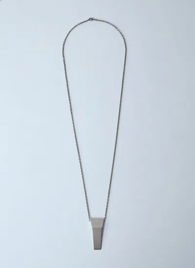Rick Owens Trunk Charm Necklace In Silver