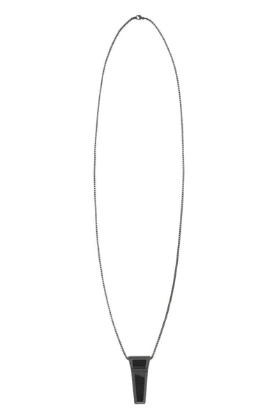 Rick Owens Trunk Pendant Necklace In Black