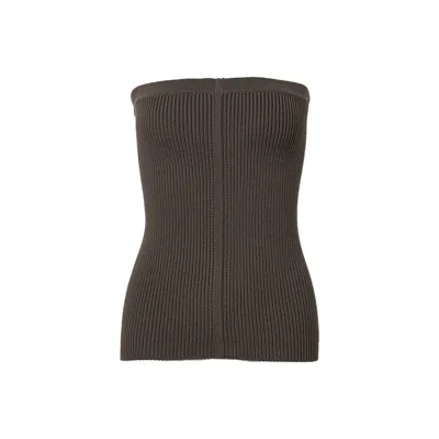 Rick Owens Tube Top Wool Knit In Brown