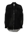 Rick Owens Tulle-overlayed Coat In Black
