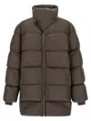 Rick Owens Turtle Zip-front Padded Coat In Brown