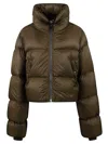 Rick Owens Brown Porterville Turtle Down Jacket In Green