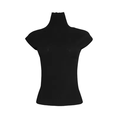 Pre-owned Rick Owens Turtle Knitted Top 'black' | Women's Size Xl
