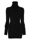 Rick Owens Ribbed Turtleneck Sweater Fitted Silhouette In Black