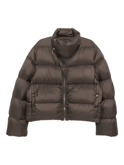 Rick Owens Turtle Padded Jacket In Brown